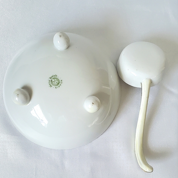Nippon Footed Mayonnaise/ Condiment Bowl with Spoon - Picture 2 of 9